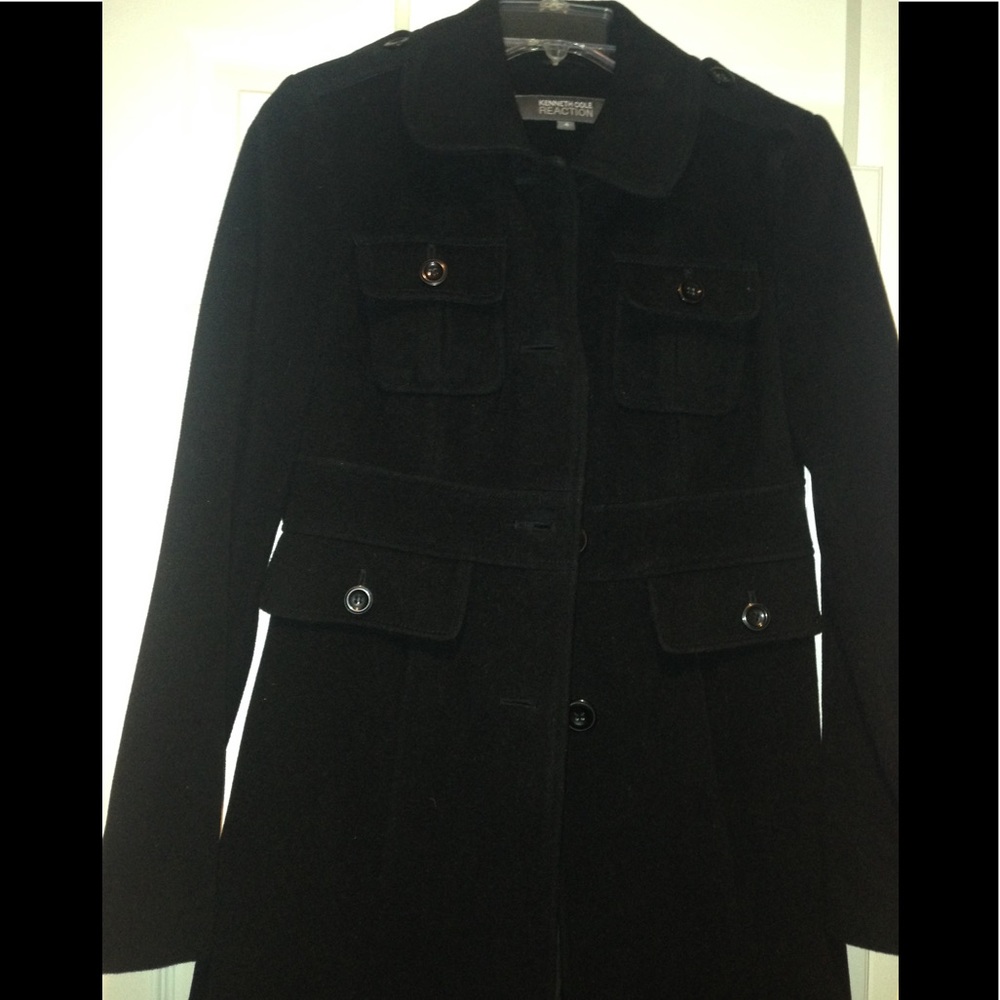 Kenneth Cole Reaction New Black Wool-Blend Coat 4
